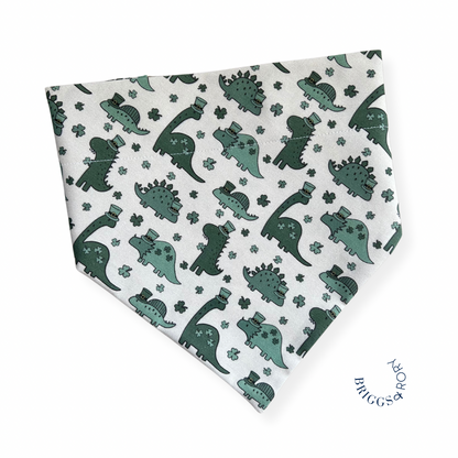 St. Patricks Day Dinosaur Dog Bandana