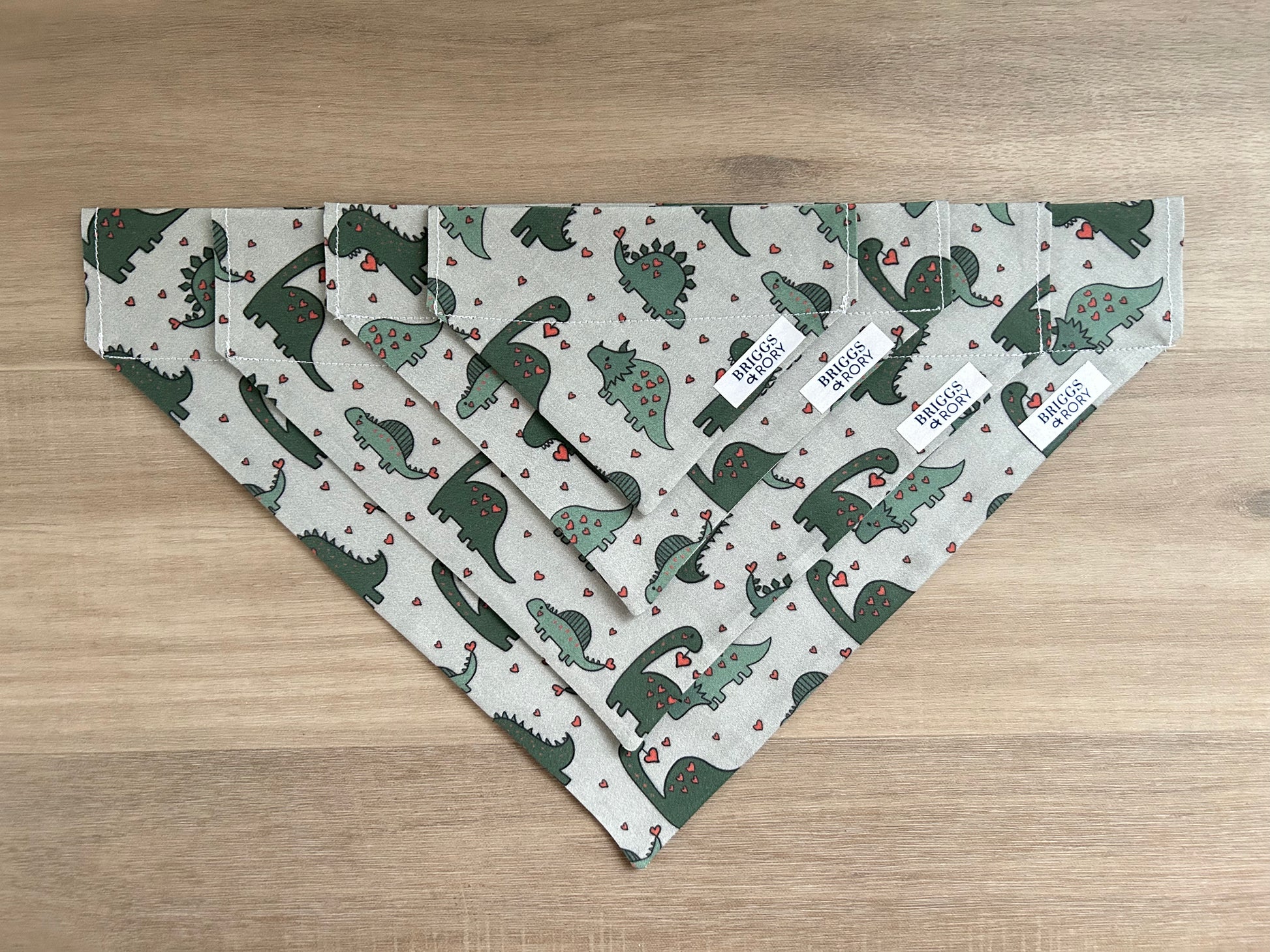 Valentine’s Day Dog Bandana Size Comparison