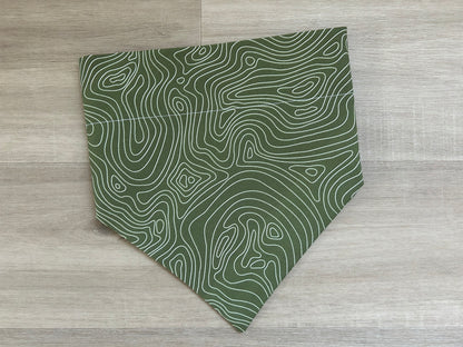 Topographic Map Dog Bandana