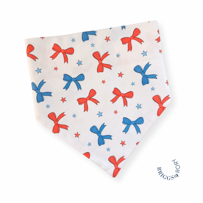 4th of July Bows Dog Bandana