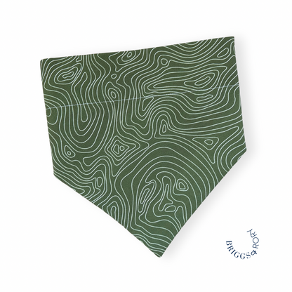 Topographic Map Dog Bandana