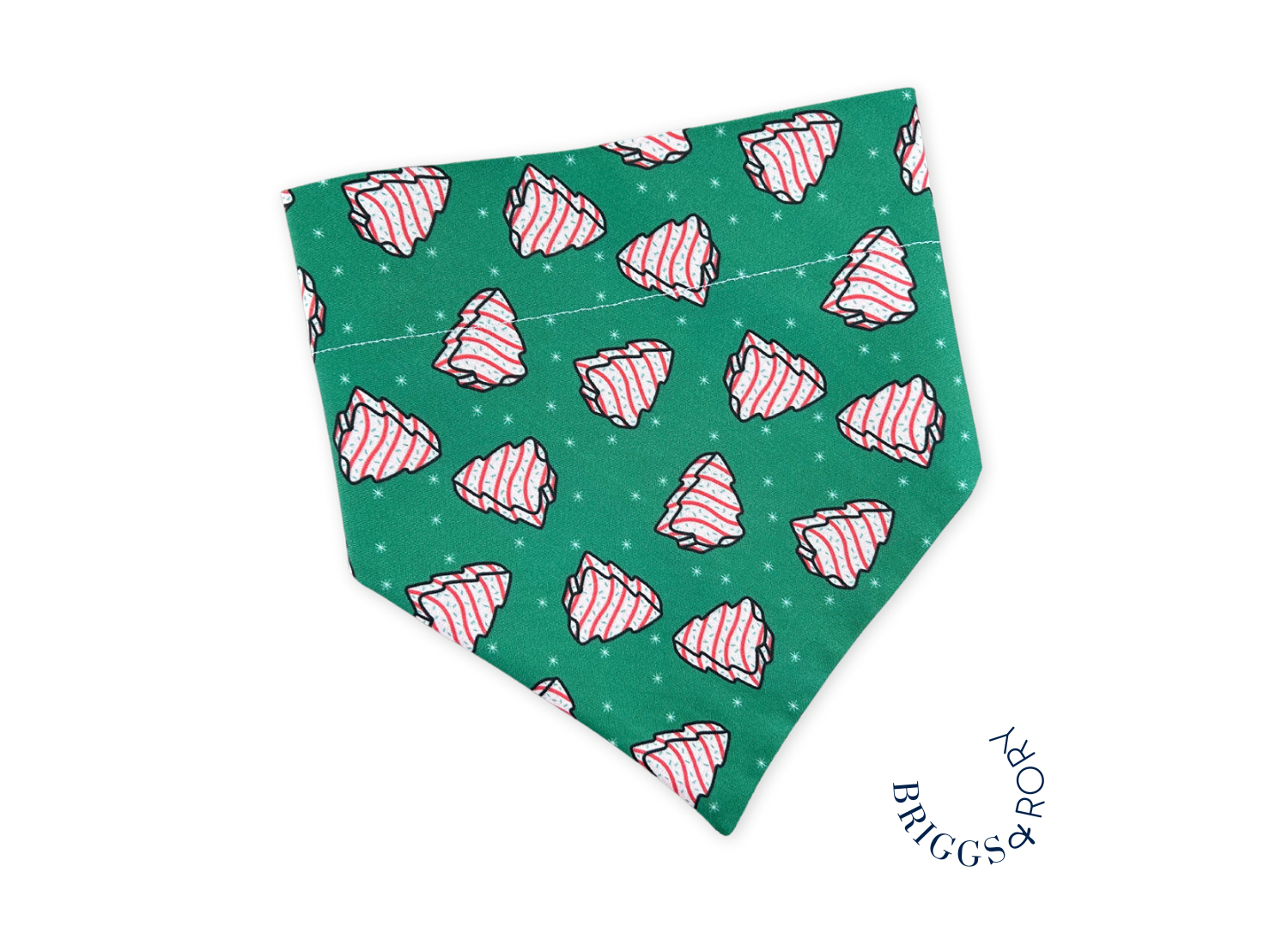 Over the Collar Christmas Tree Cakes Dog Bandana Made by Briggs and Rory