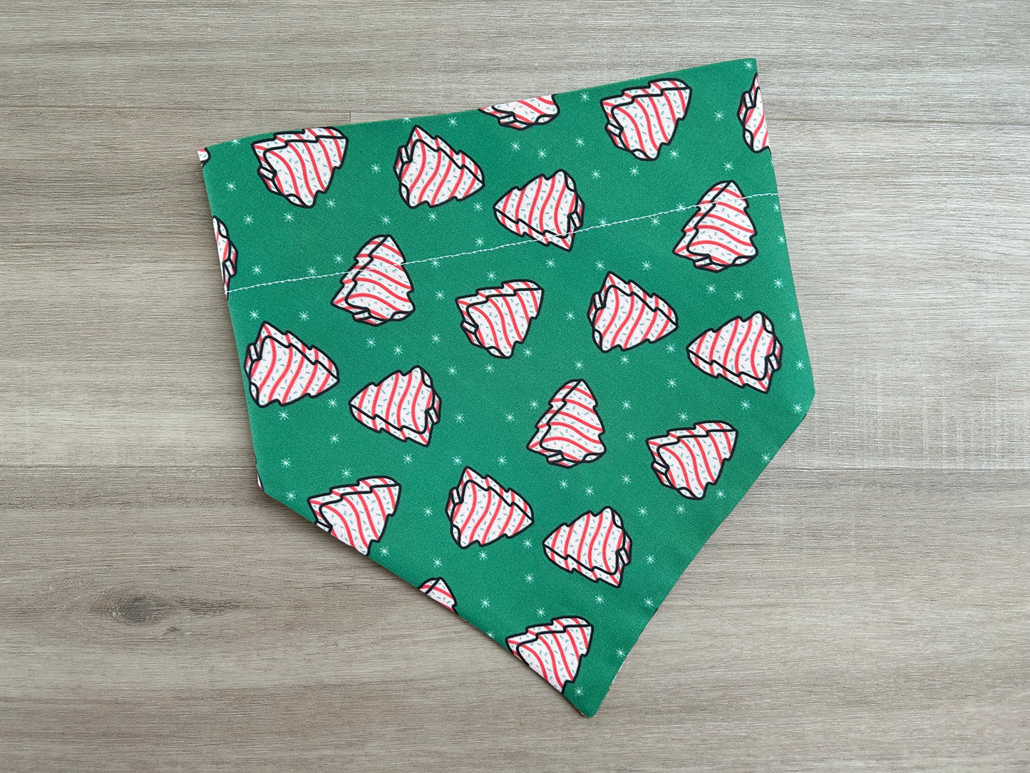 Over the Collar Christmas Tree Cakes Dog Bandana Made by Briggs and Rory