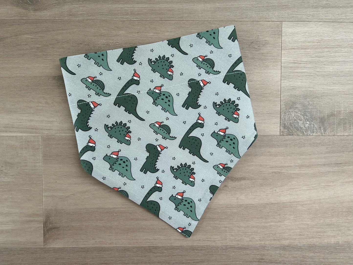 Christmas Dinosaur Dog Bandana made by Briggs and Rory