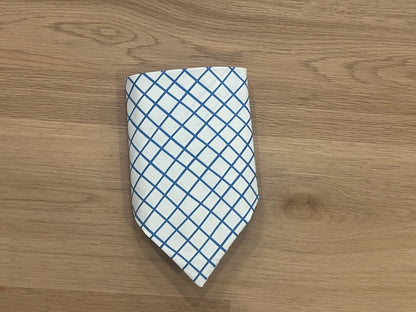 Blue Hand-drawn Squares Over the Collar Dog Bandana