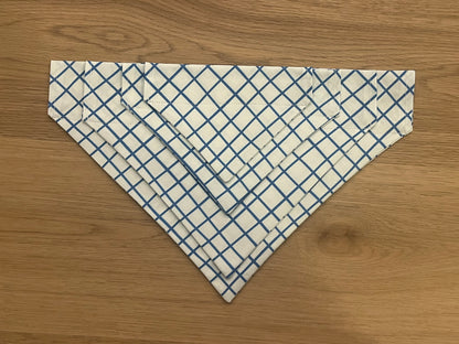 Blue Hand-drawn Squares Over the Collar Dog Bandana