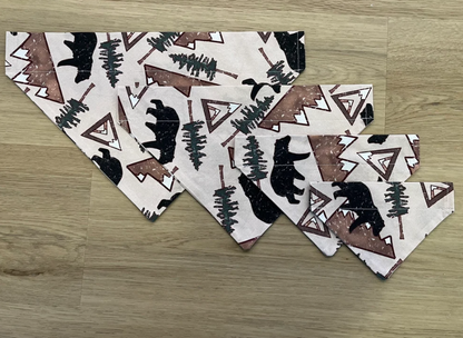 Winter Bear Mountain Over the Collar Dog Bandana