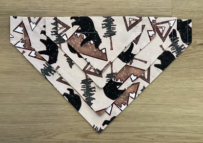 Winter Bear Mountain Over the Collar Dog Bandana