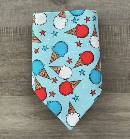 Ice Cream Cone Slip on Dog Bandana