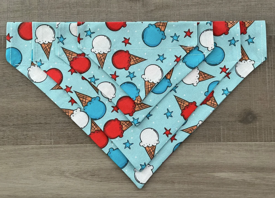 Ice Cream Cone Over the Collar Dog Bandana