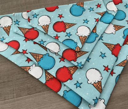 Ice Cream Cone Over the Collar Dog Bandana