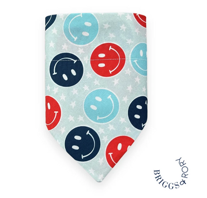 4th of July Smiley Face Dog Bandana