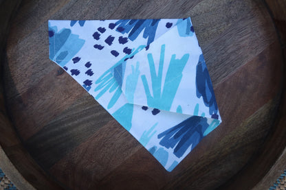 Blue Modern Abstract Over the Collar Dog Bandana