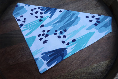 Blue Modern Abstract Over the Collar Dog Bandana