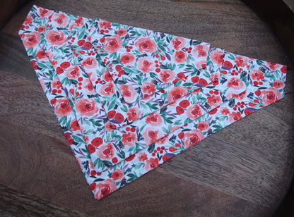 Christmas Blossom Over the Collar Dog Bandana