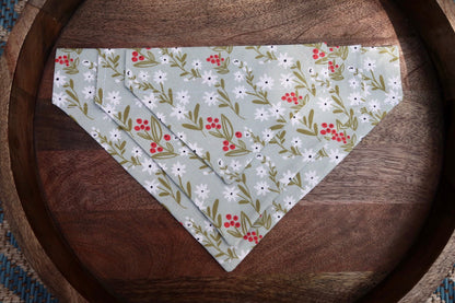 Olive Holly Christmas Over the Collar Dog Bandana