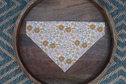 Golden Floral Over the Collar Dog Bandana