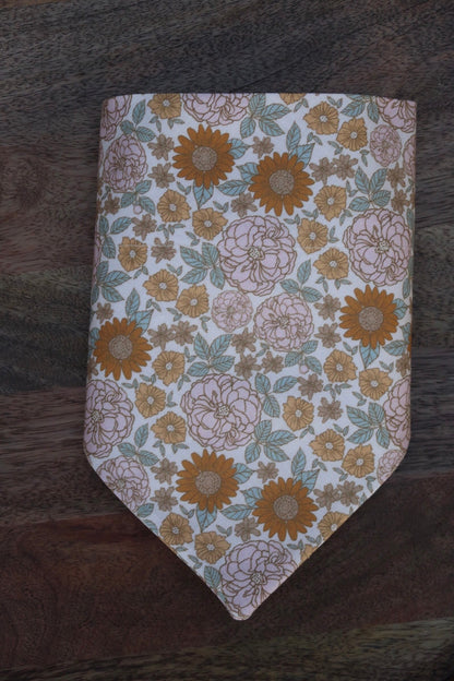 Golden Floral Over the Collar Dog Bandana