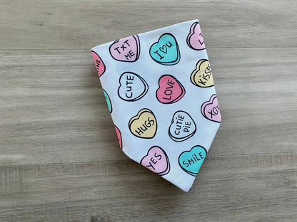 Conversation Heart Dog Bandana