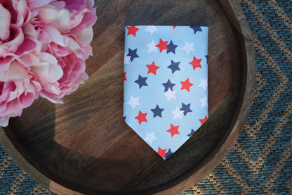 Light Blue Stars Dog Bandana