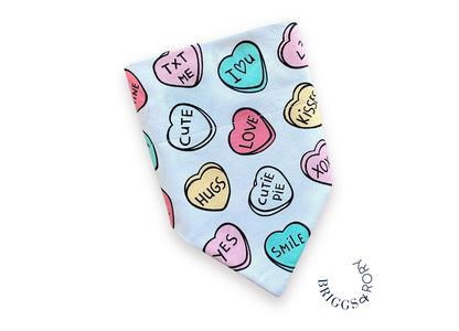 Conversation Heart Dog Bandana