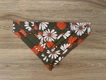 Fall Daisy Pumpkin Dog Bandana