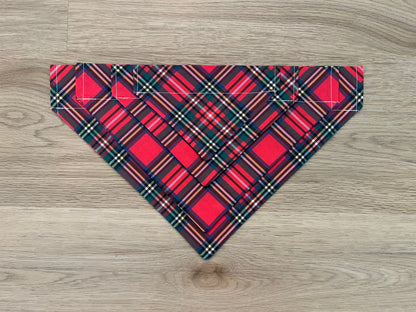 Christmas Plaid Over the Collar Dog Bandana