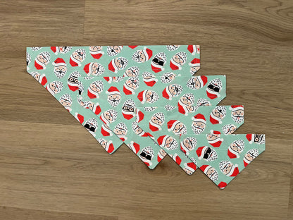 Santa Emoji Over the Collar Dog Bandana