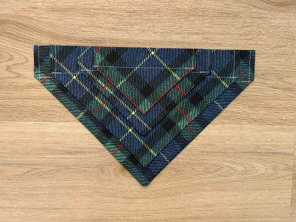 Blue & Green Plaid Over the Collar Dog Bandana