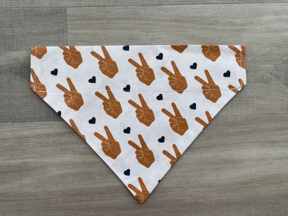 Peace & Love Over the Collar Dog Bandana